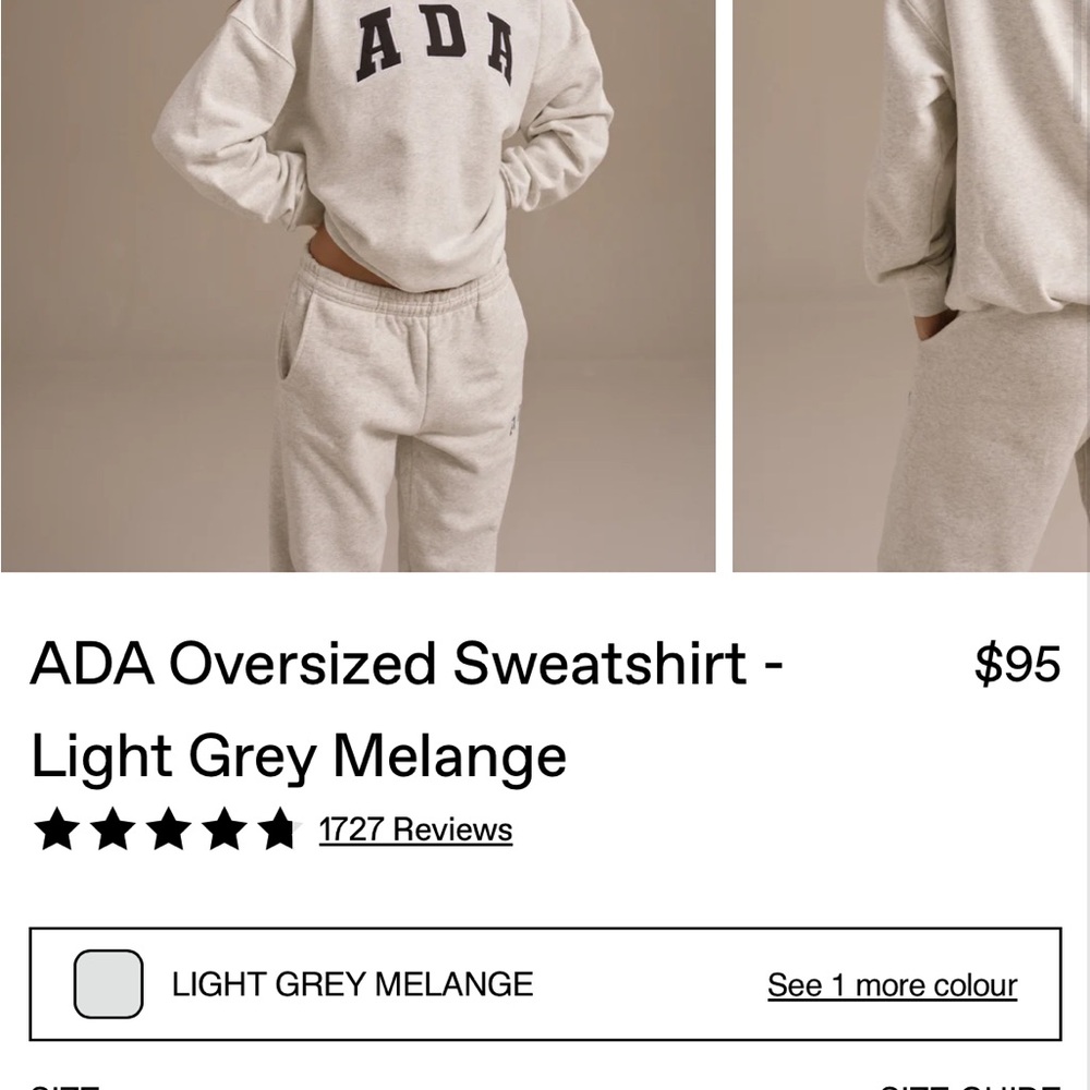 Adanola Light Grey Melange Oversized Crewneck